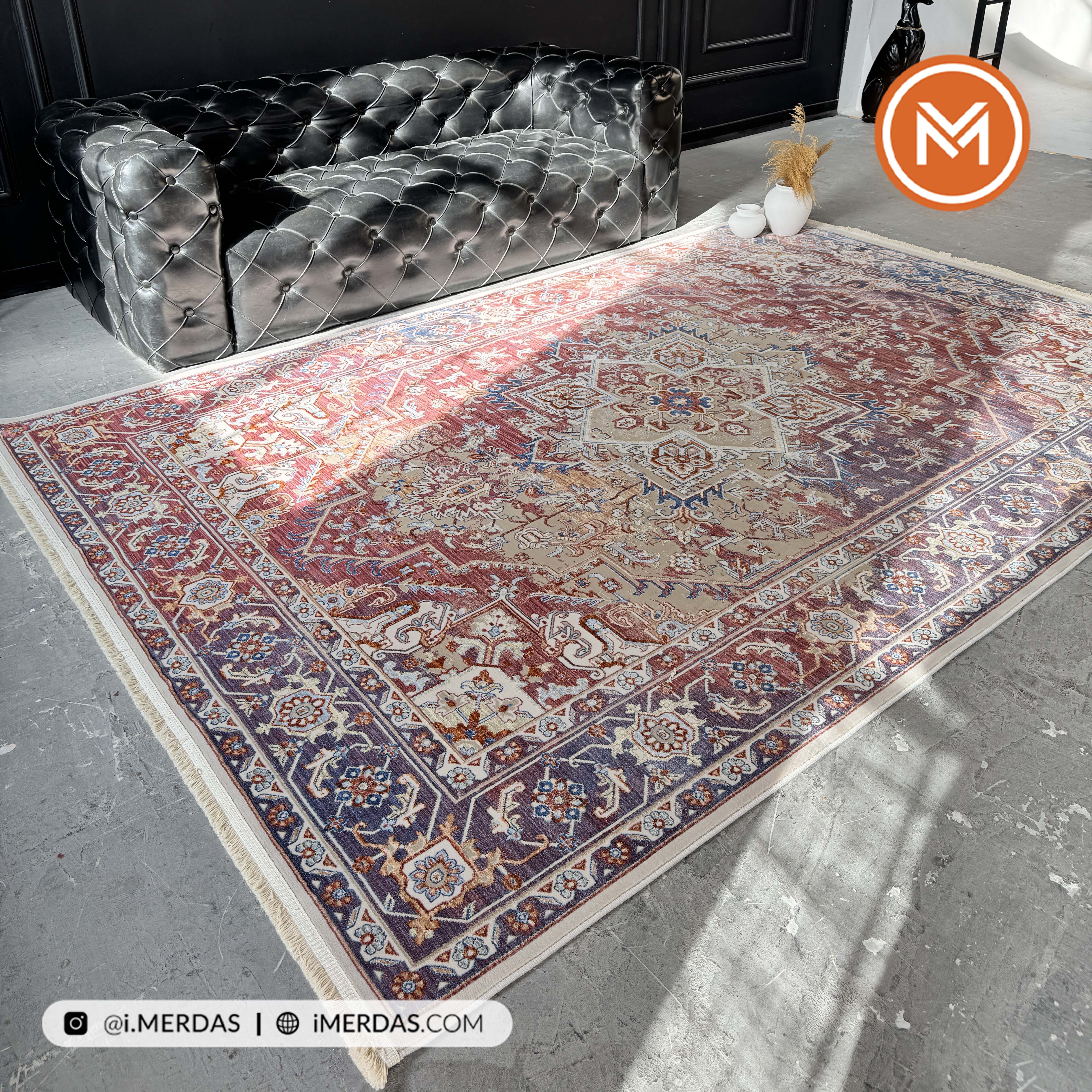 فرش وینتیج کد 8010LS زمینه تمام رنگ